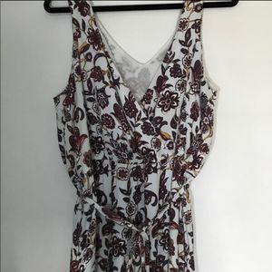 LOFT Floral Maxi Dress Wrap Chest Sleeveless